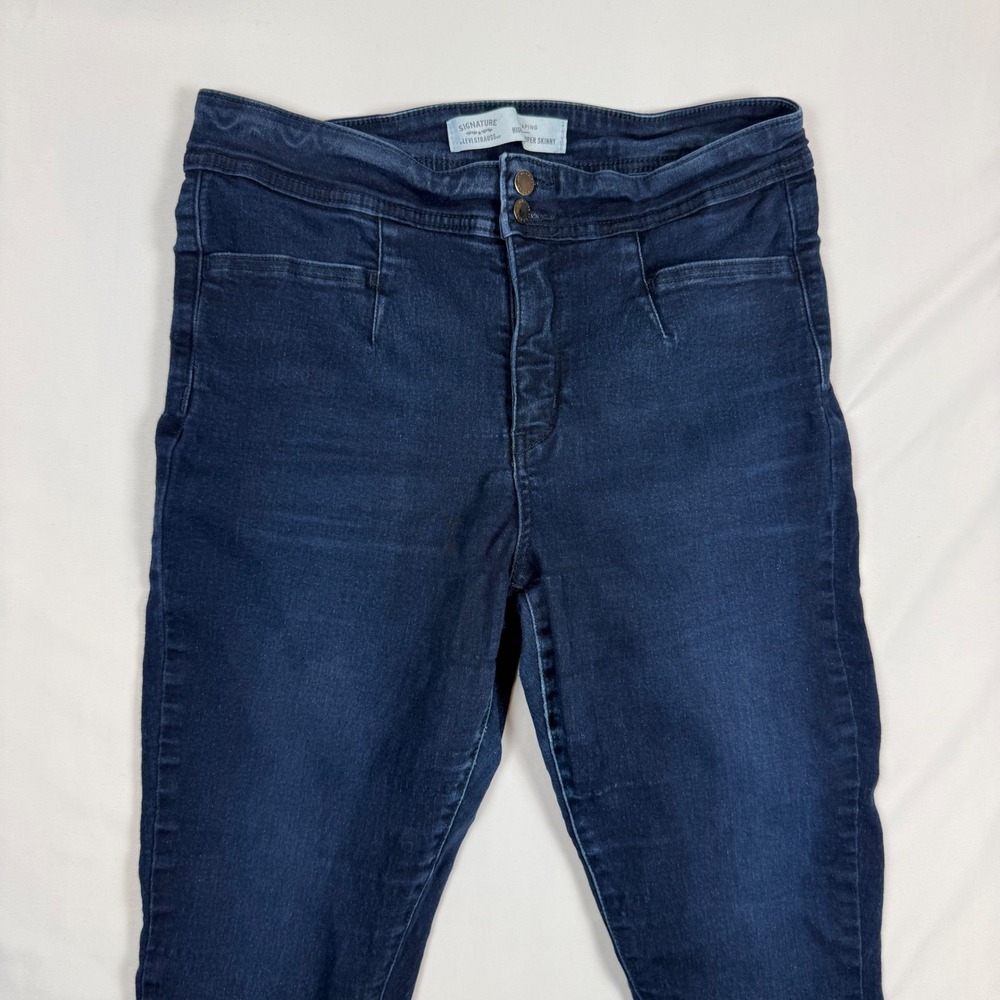Signature by Levi Strauss Shaping High Rise Super Skinny Jeans Dark Wash 14 W32